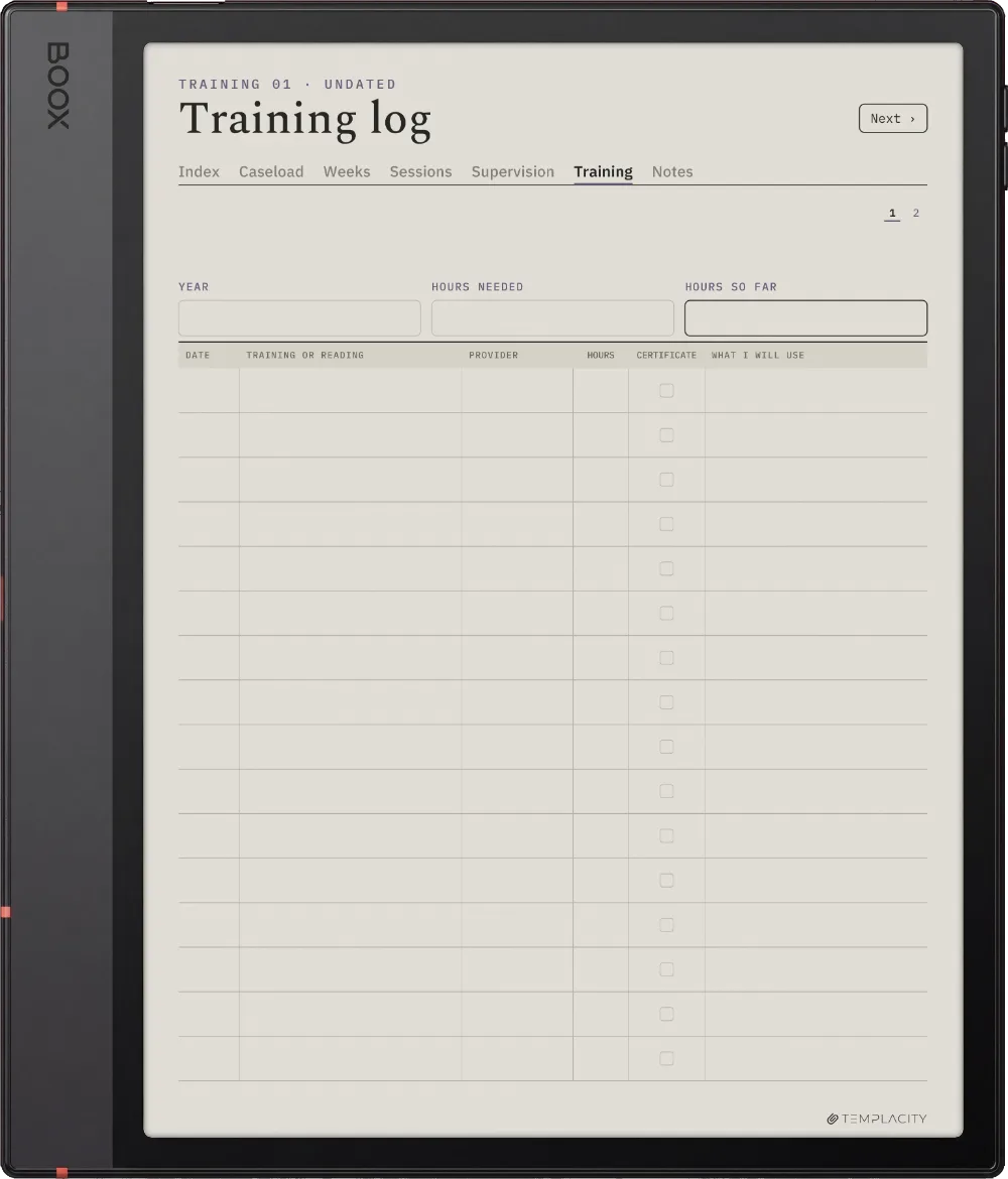 The Planner · Therapist Boox Note Air5 C page 5