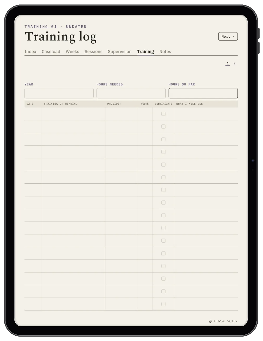 The Planner · Therapist iPad page 5
