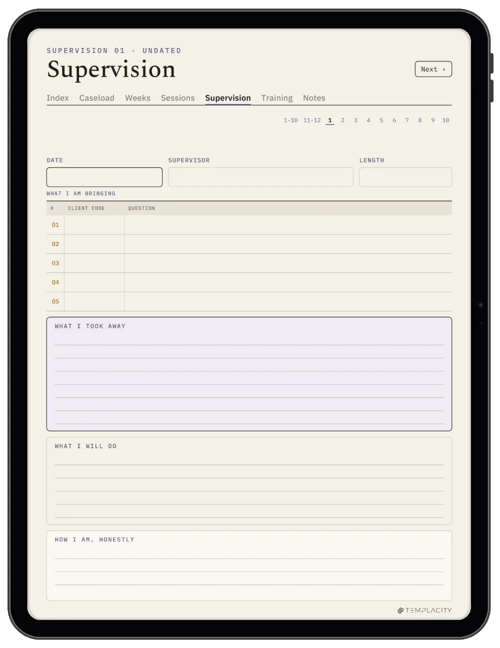 The Planner · Therapist iPad page 4