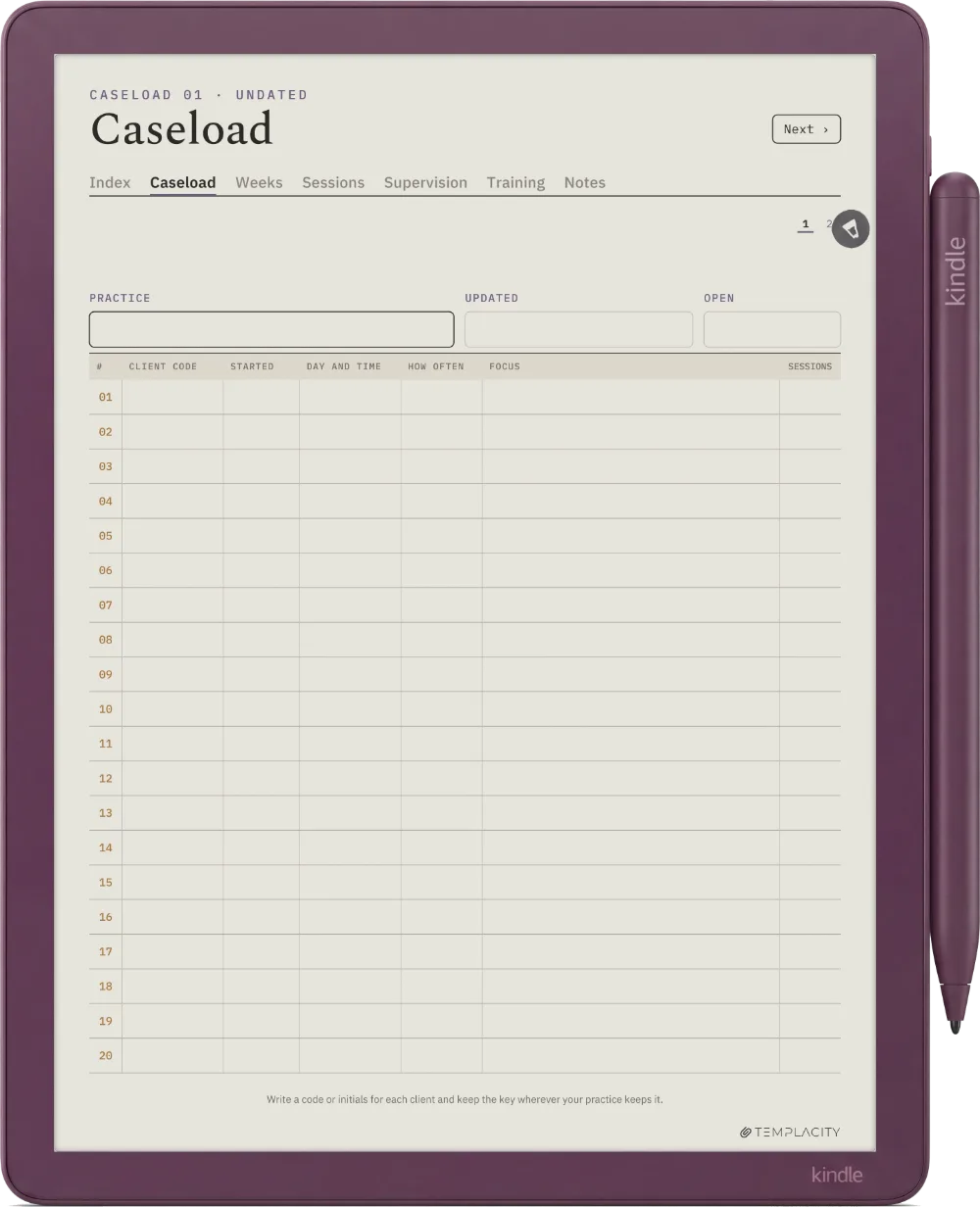 The Planner · Therapist Kindle Scribe Colorsoft page 1