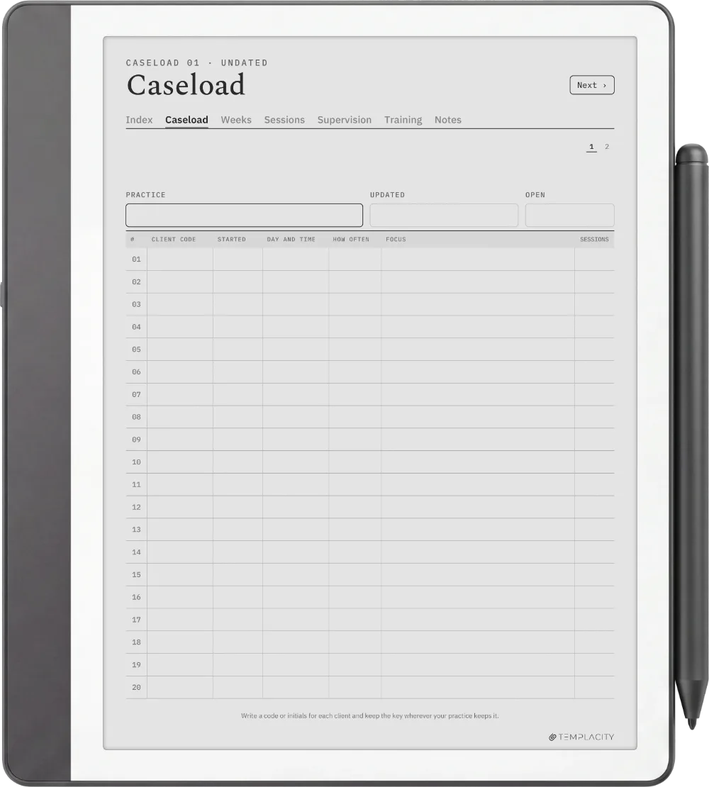The Planner · Therapist Kindle Scribe page 1