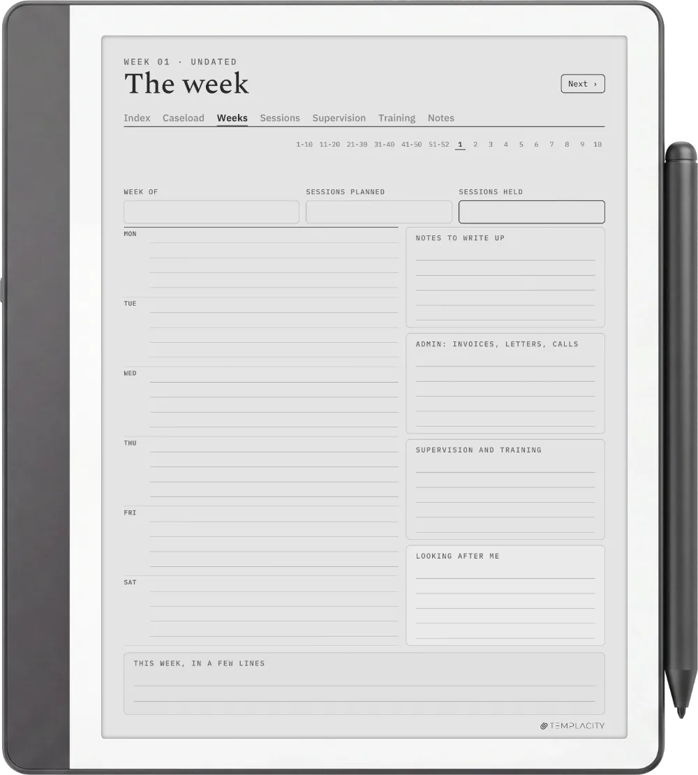 The Planner · Therapist Kindle Scribe page 2