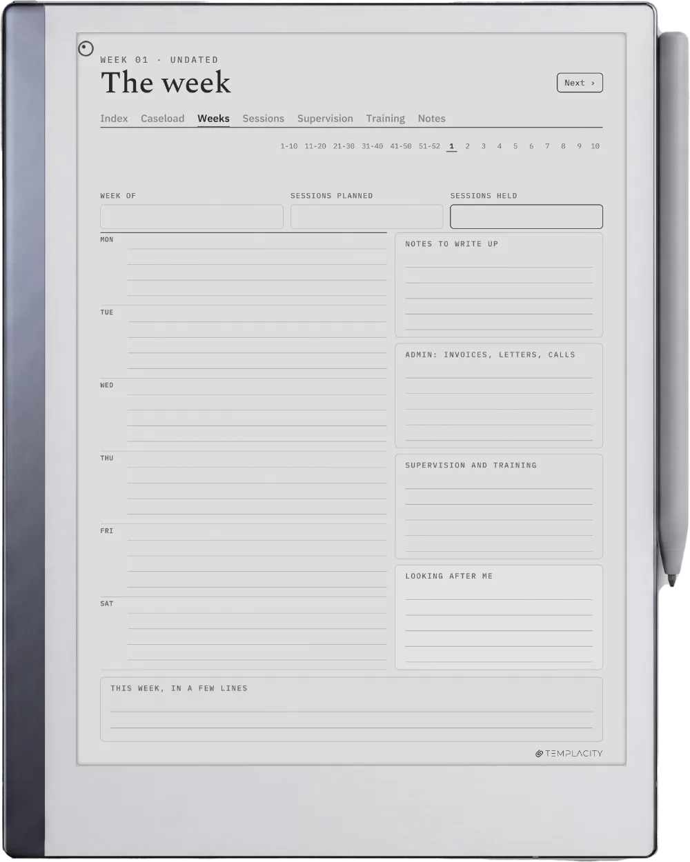 The Planner on the reMarkable 2