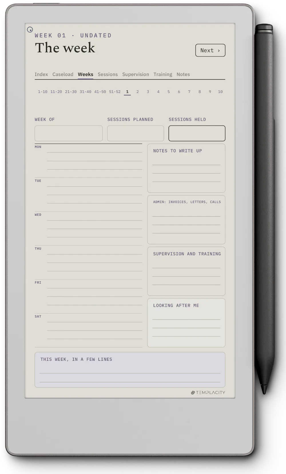 The Planner · Therapist reMarkable Paper Pro Move page 2