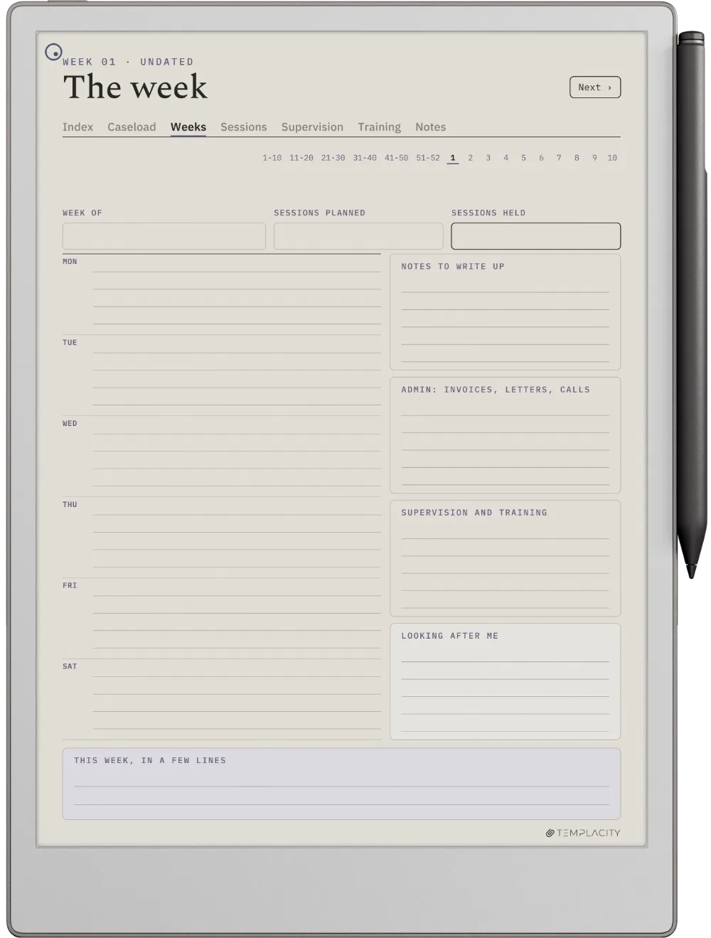 The Planner on the reMarkable Paper Pro