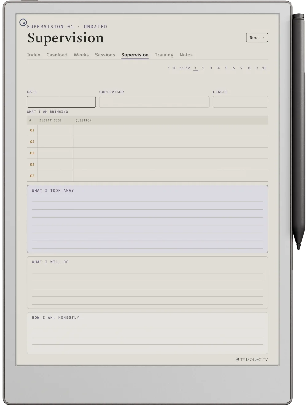 De Planner · Therapeut reMarkable Paper Pro pagina 4