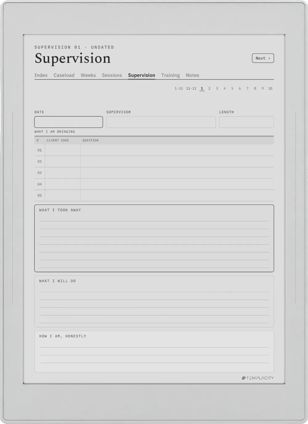 The Planner · Therapist Supernote Nomad page 4