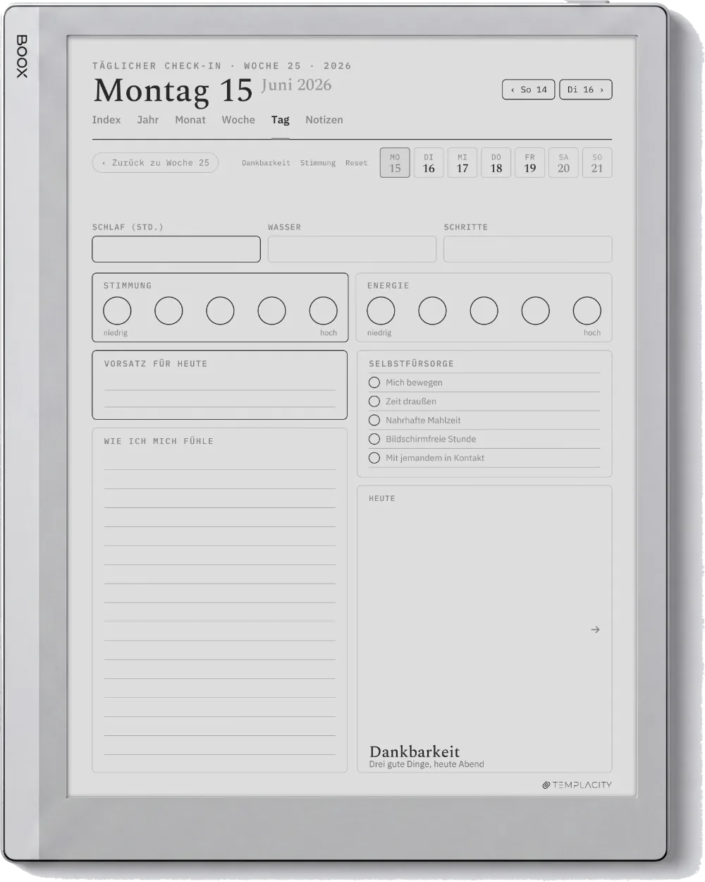 Der Planer: Der tägliche Check-in