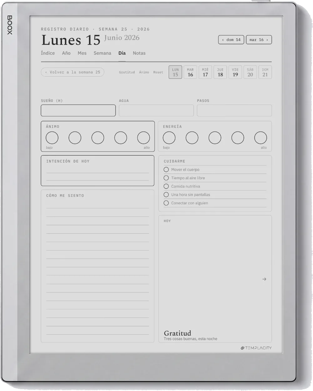 The Planner · Bienestar Boox Go 10.3 página 1