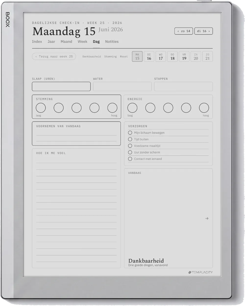 The Planner De dagelijkse check-in