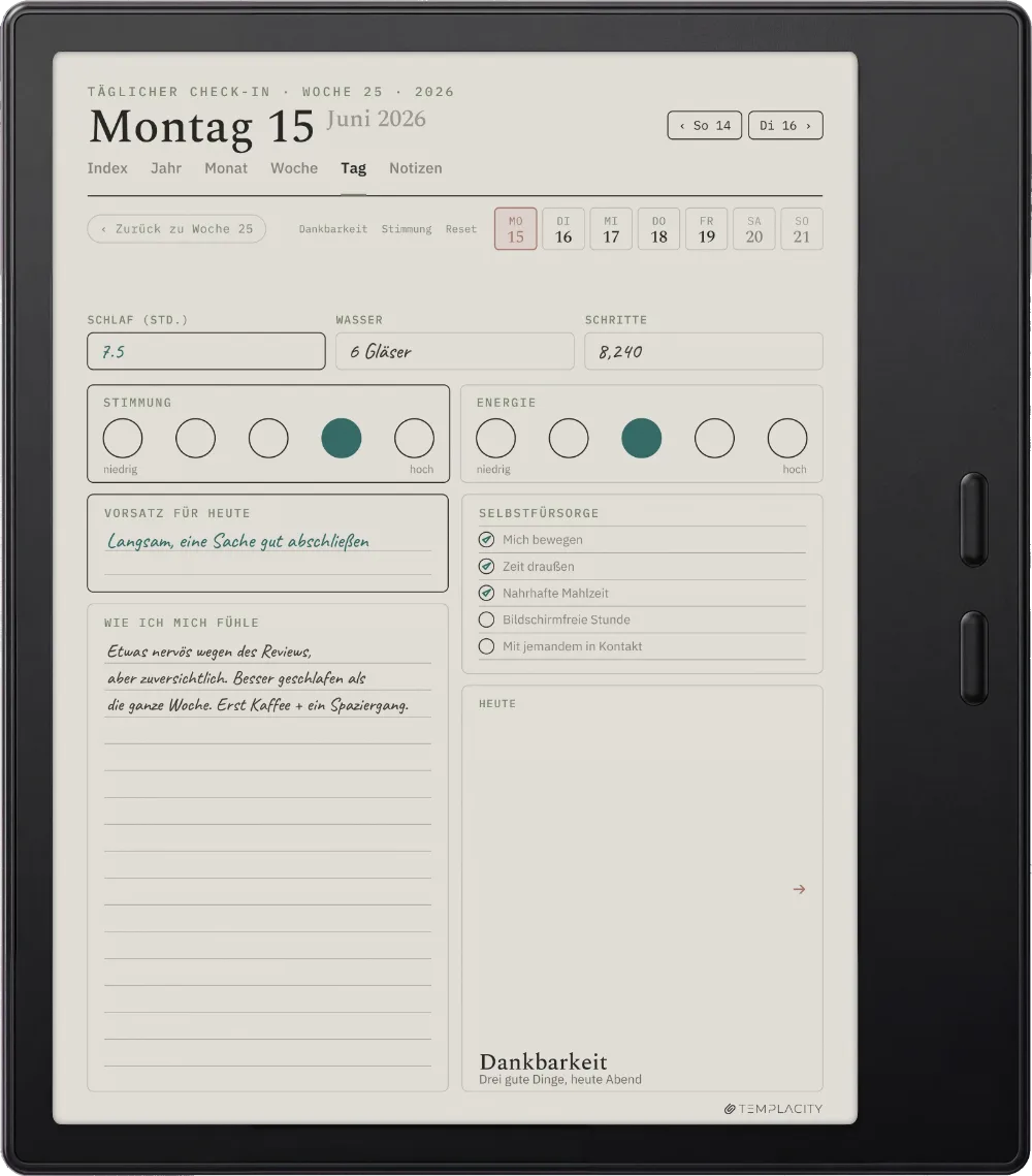 The Planner auf dem Boox Go Color 7 (Gen II)
