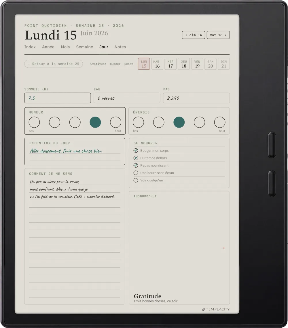 Le Planner sur la Boox Go Color 7 (Gen II)