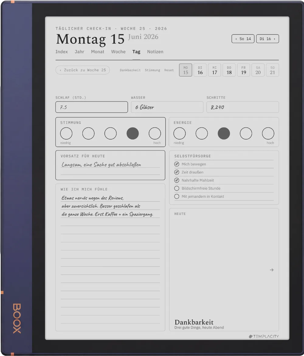 The Planner auf dem Boox Note Air2