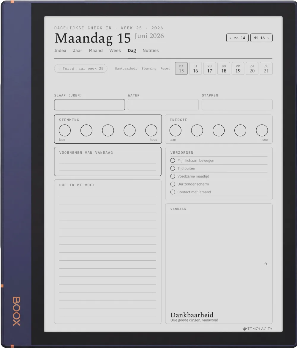 The Planner De dagelijkse check-in