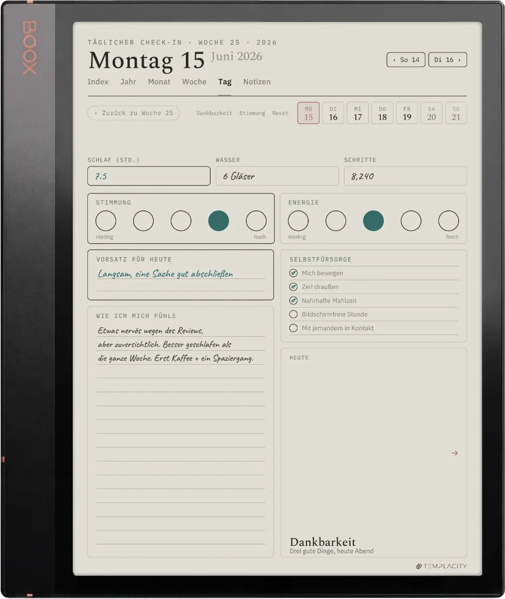 The Planner auf dem Boox Note Air3 C