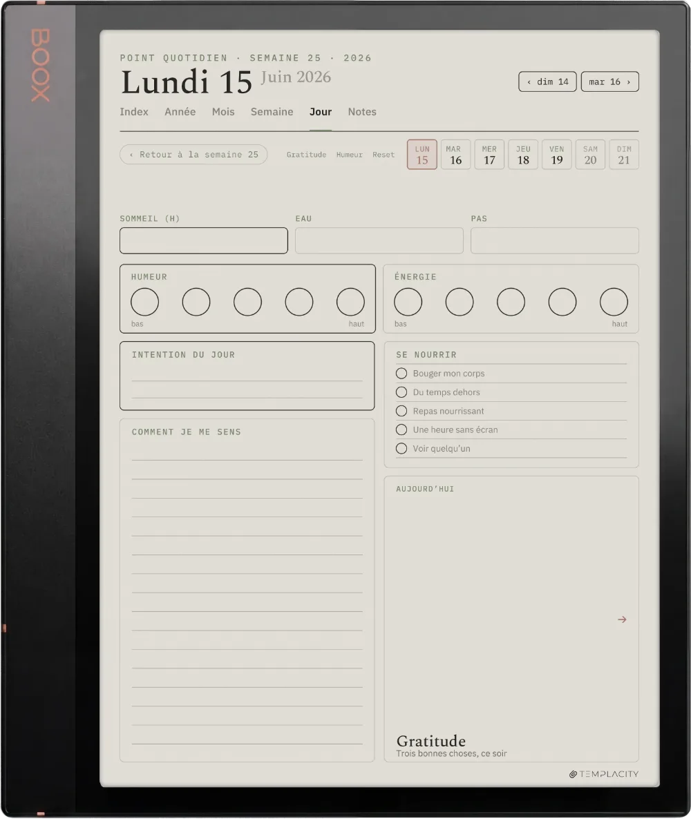 Le Planner Le point quotidien