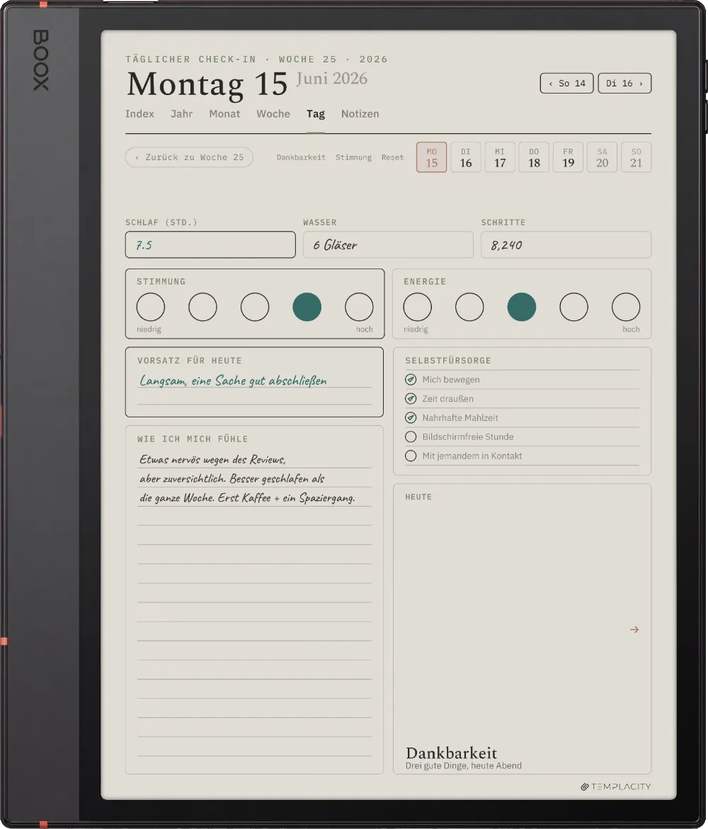 The Planner auf dem Boox Note Air5 C