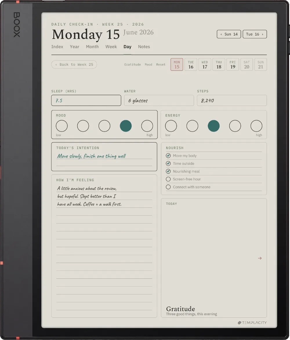 The Planner on the Boox Note Air5 C