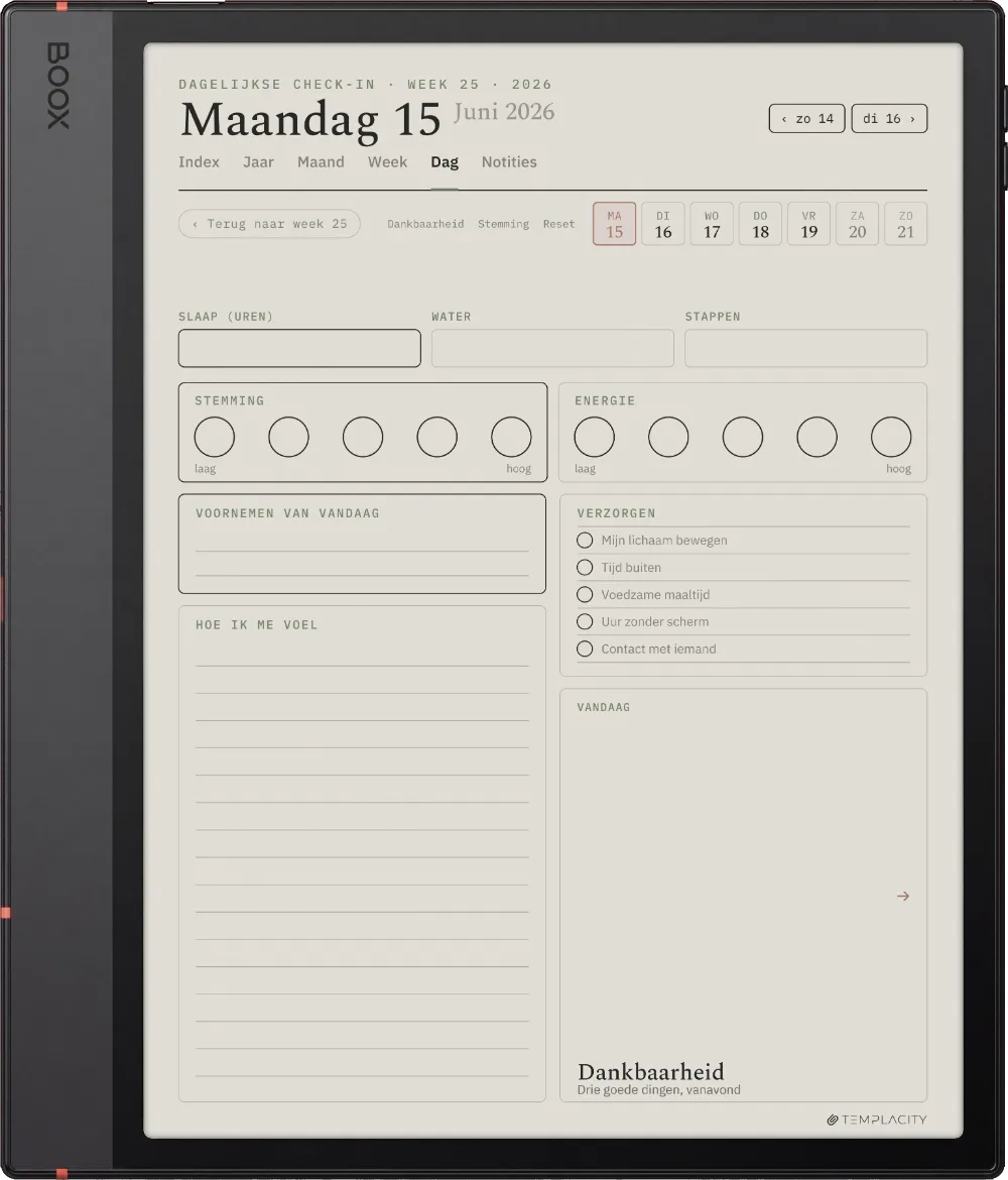 The Planner De dagelijkse check-in