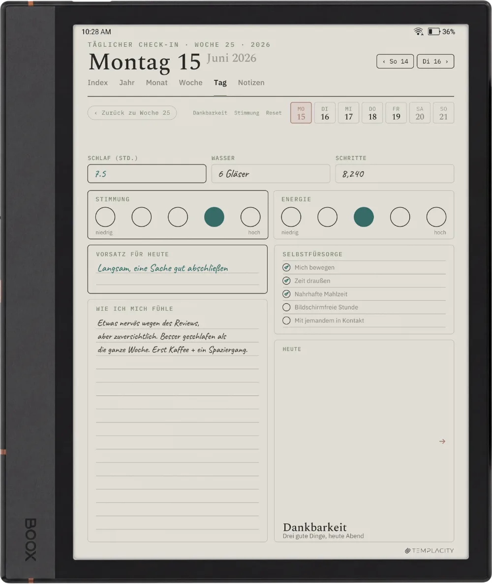 The Planner auf dem Boox Note Max