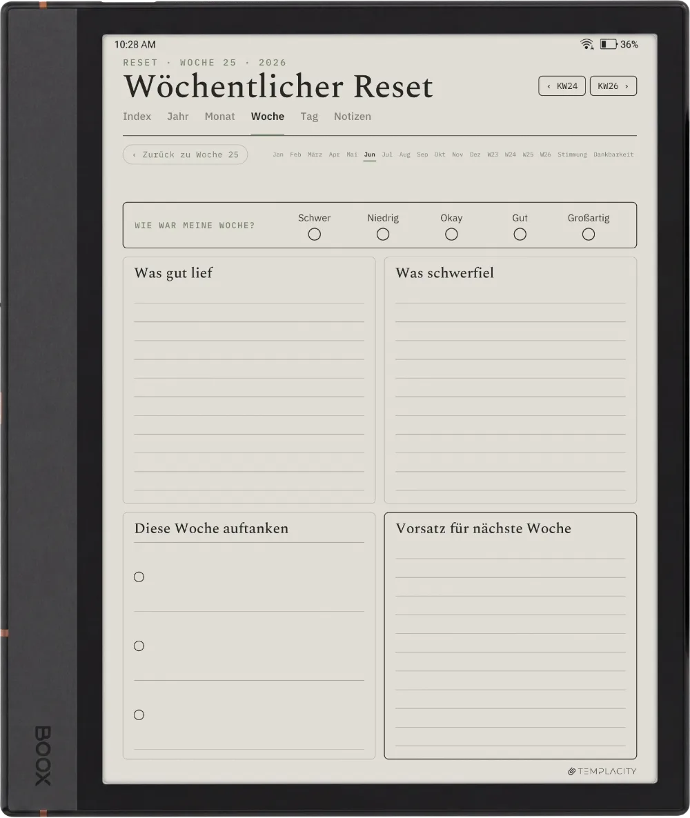 The Planner · Wellness Boox Note Max Seite 3