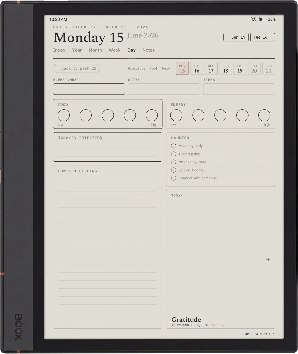 The Planner · Wellness Boox Note Max page 1