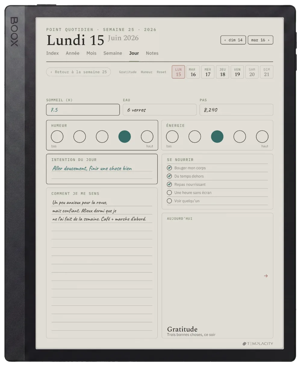 Le Planner sur la Boox Tab Ultra C Pro