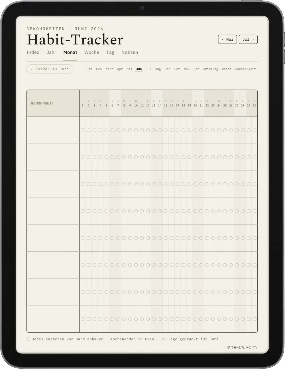 The Planner · Wellness iPad Seite 5