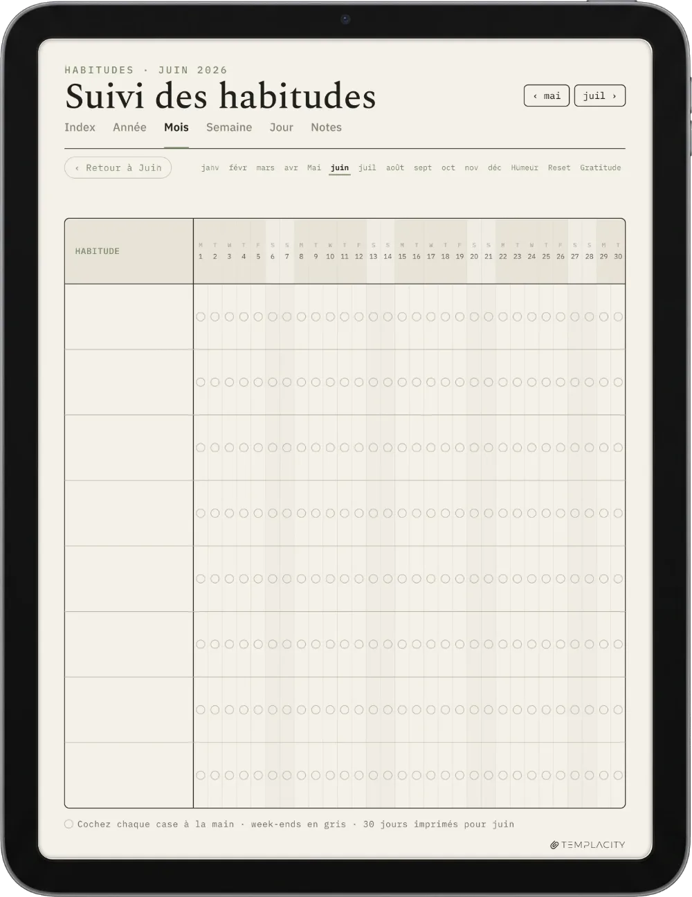 The Planner · Bien-être iPad page 5