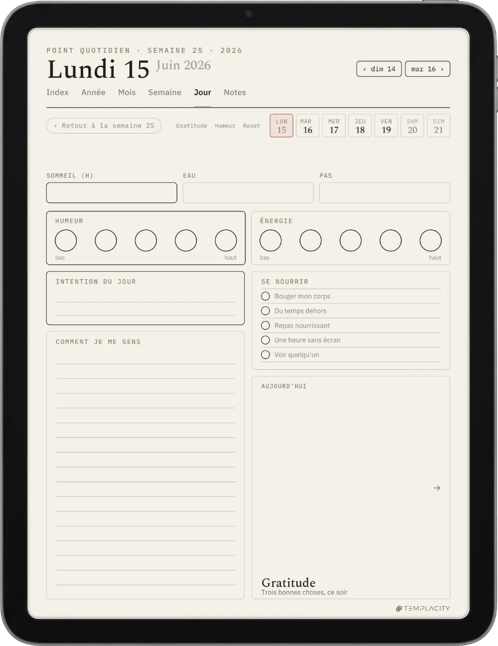 Le Planner Le point quotidien