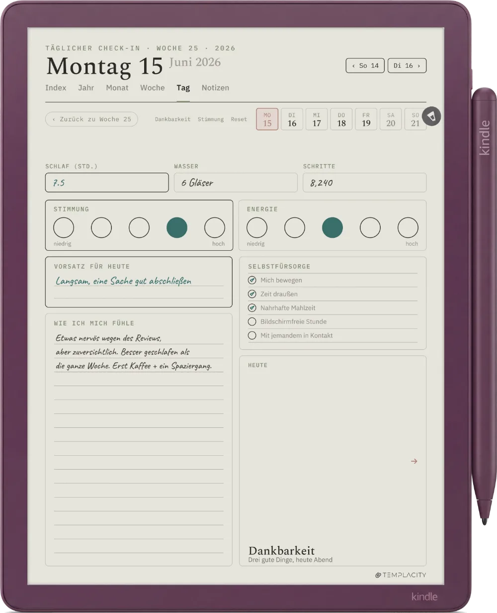 The Planner auf dem Kindle Scribe Colorsoft