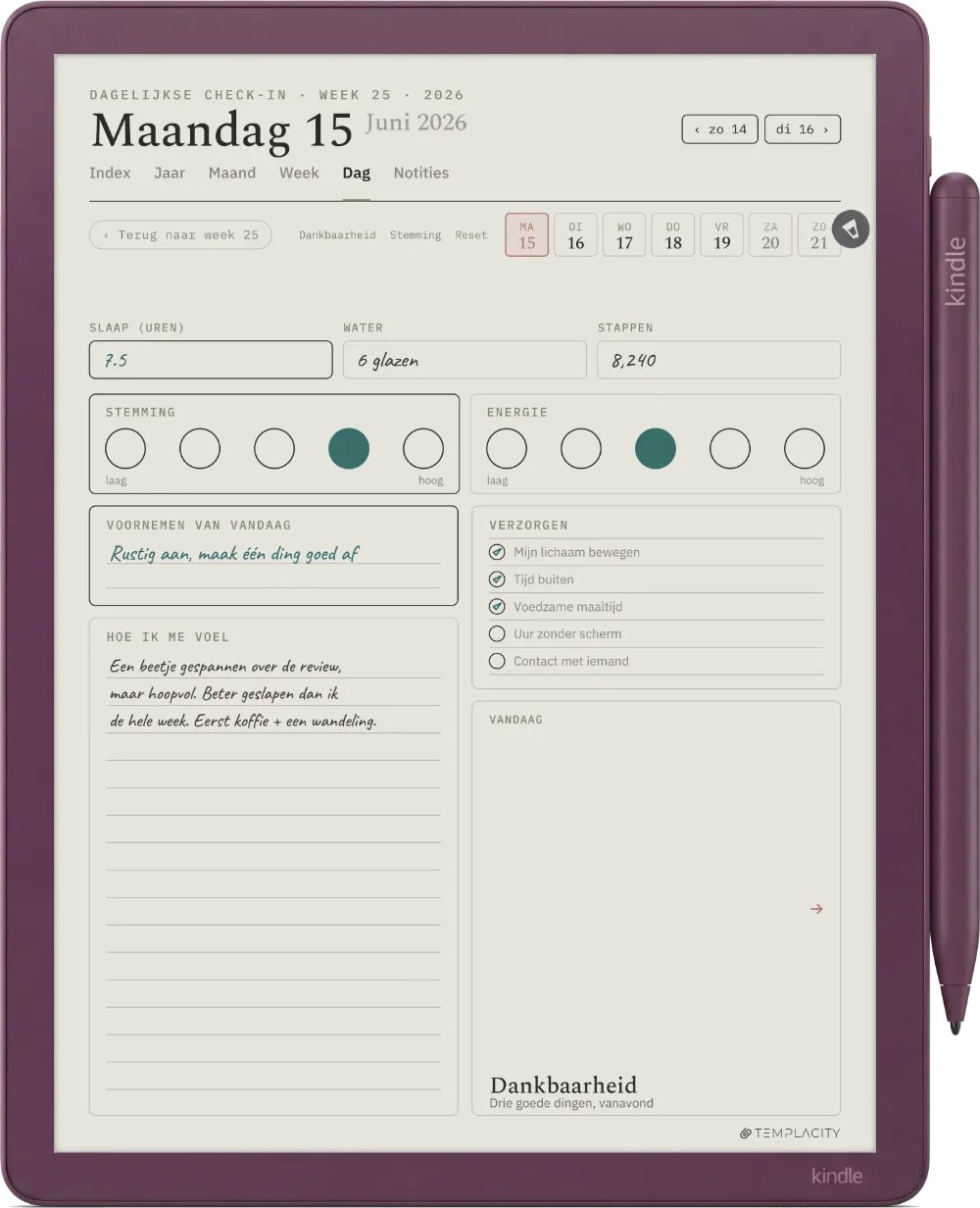 The Planner op de Kindle Scribe Colorsoft