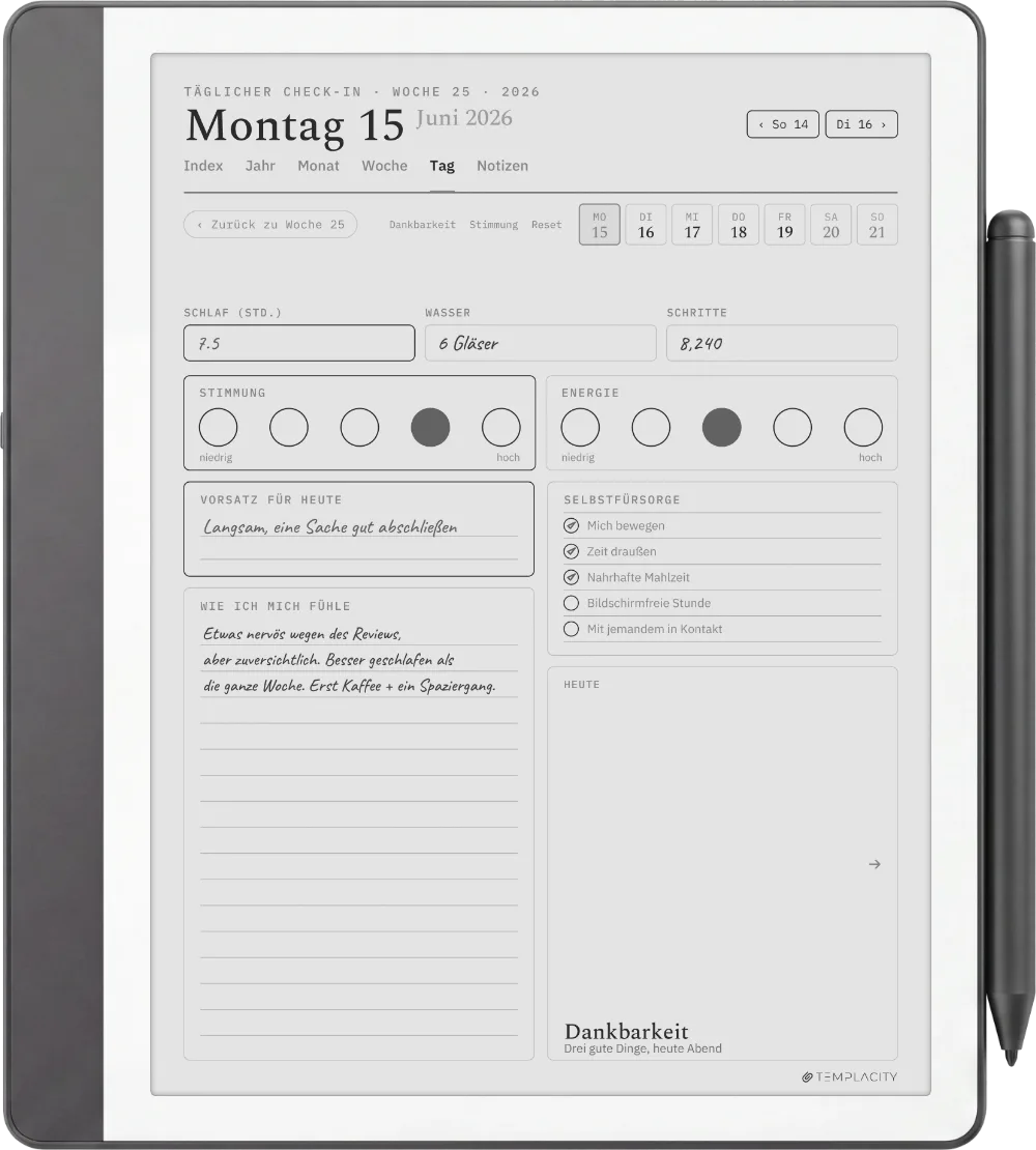The Planner auf dem Kindle Scribe