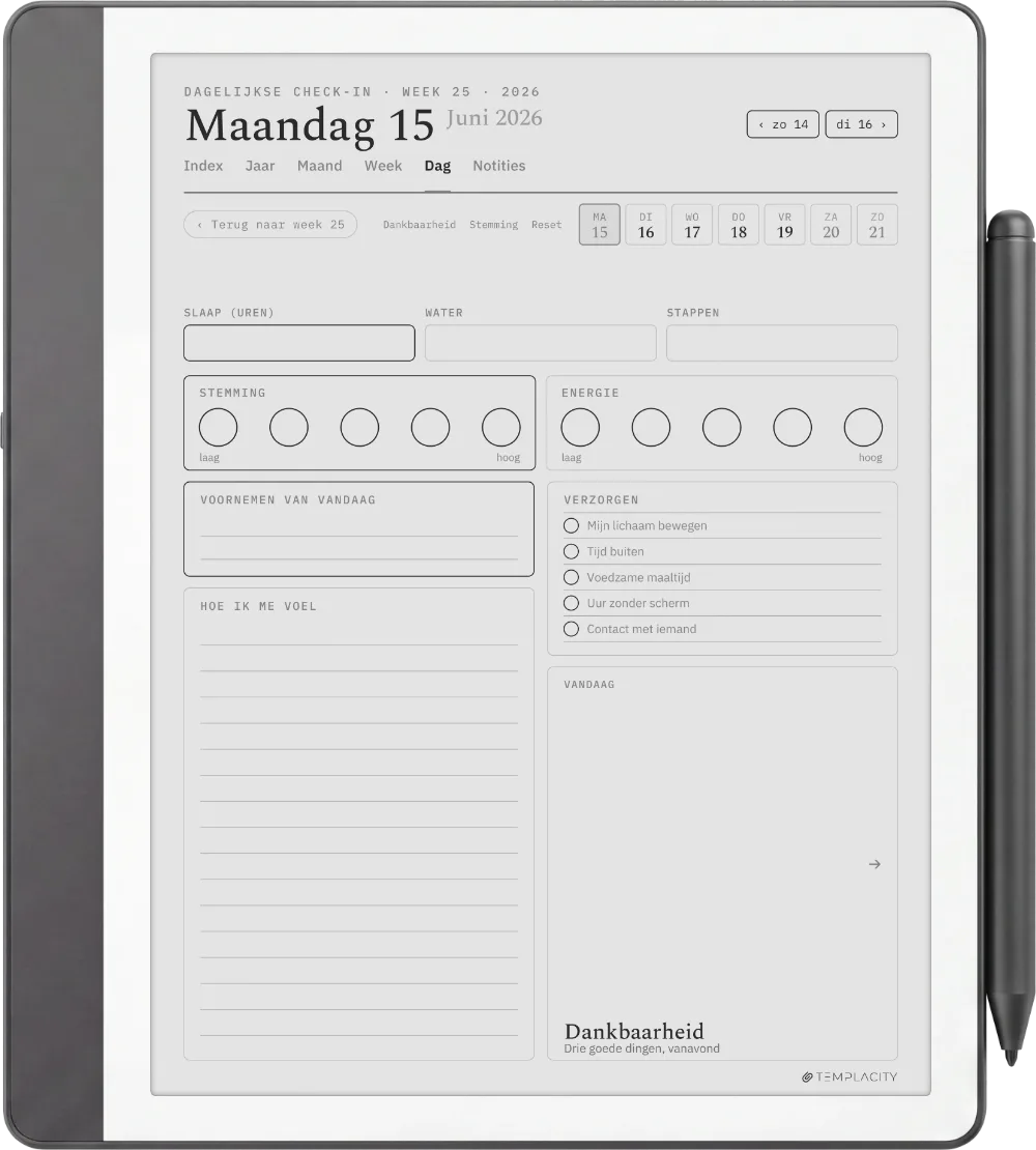 The Planner De dagelijkse check-in