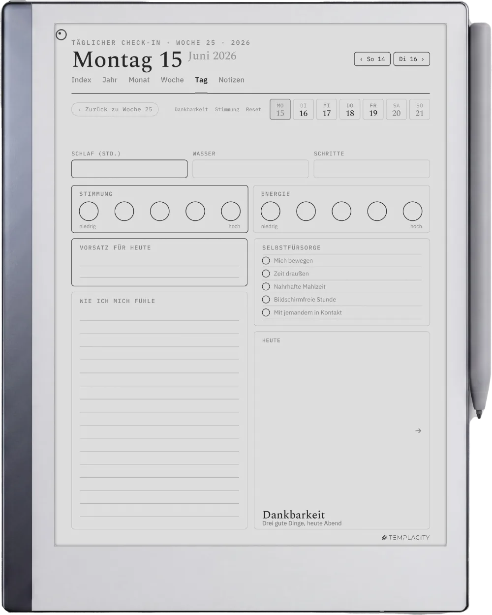 Der Planer: Der tägliche Check-in