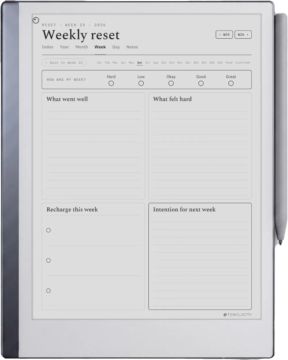 The Planner · Wellness reMarkable 2 page 3