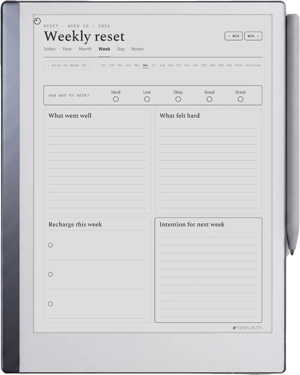 The Planner · Wellness reMarkable 2 page 3
