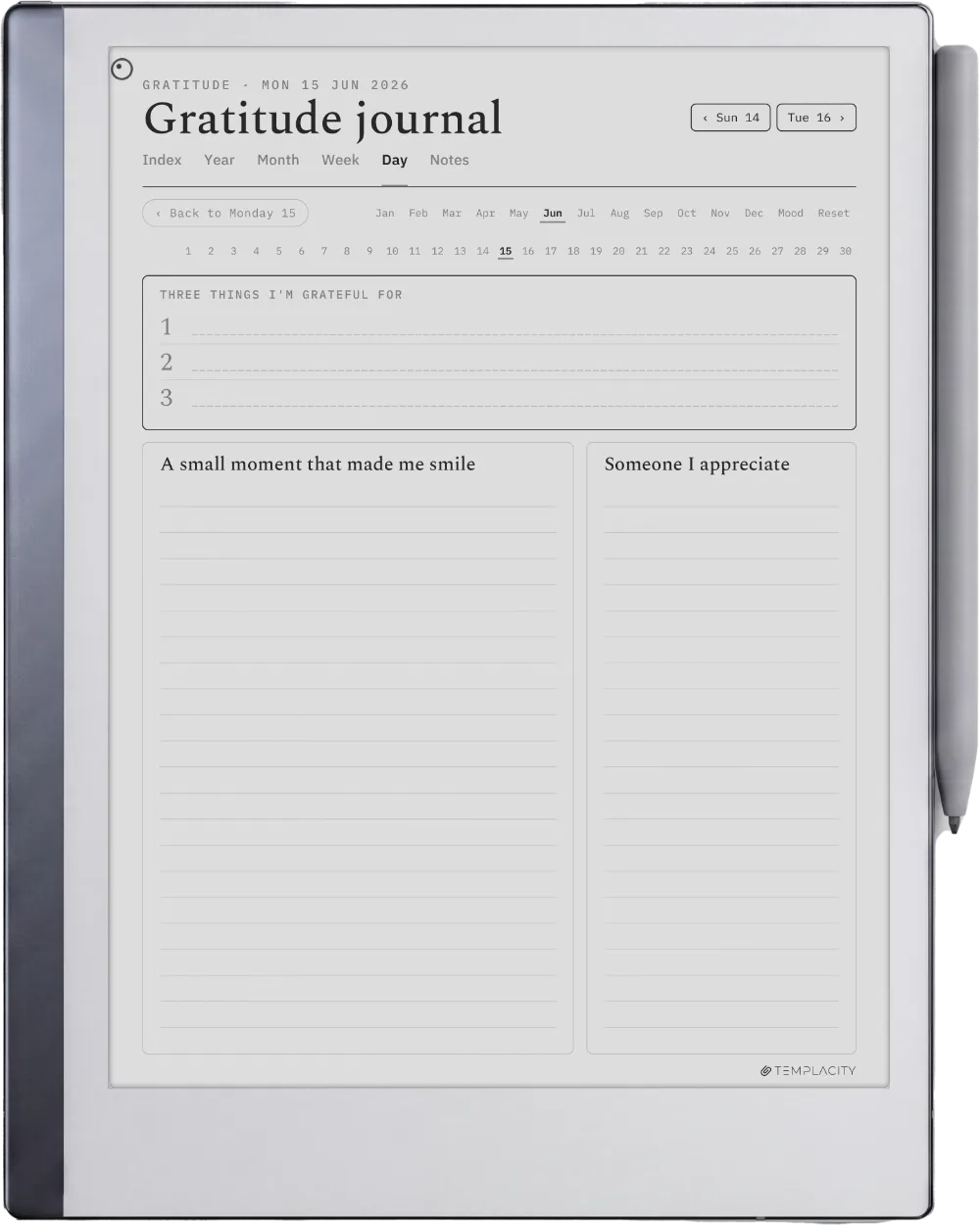 The Planner · Wellness reMarkable 2 page 4