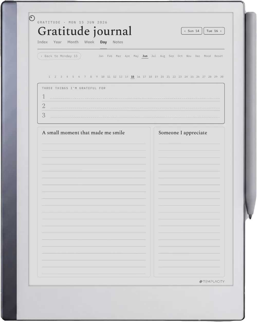 The Planner · Wellness reMarkable 2 page 4