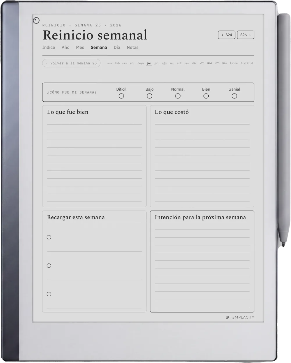 The Planner · Bienestar reMarkable 2 página 3
