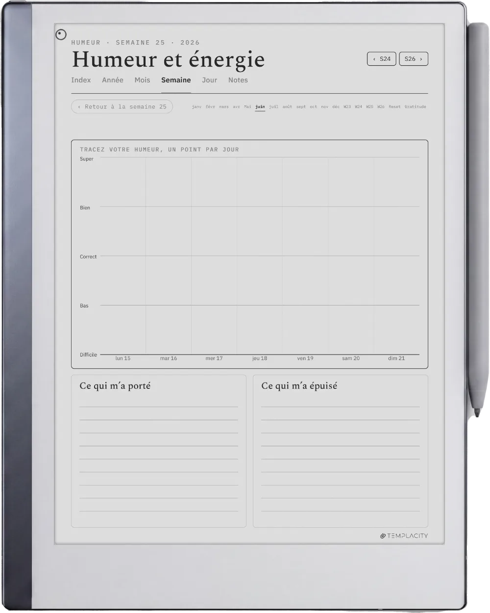 The Planner · Bien-être reMarkable 2 page 2