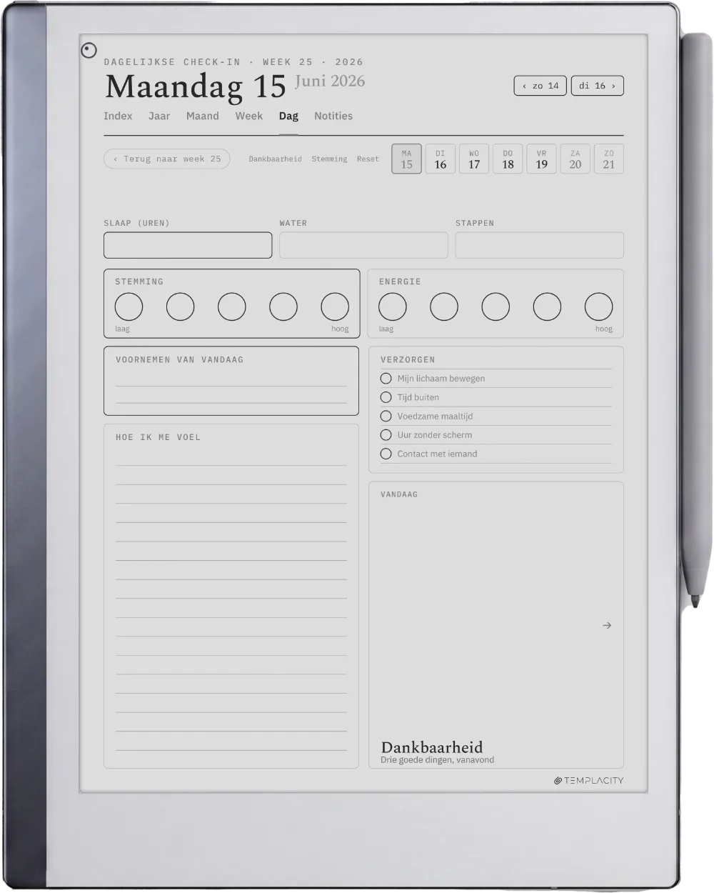 The Planner De dagelijkse check-in