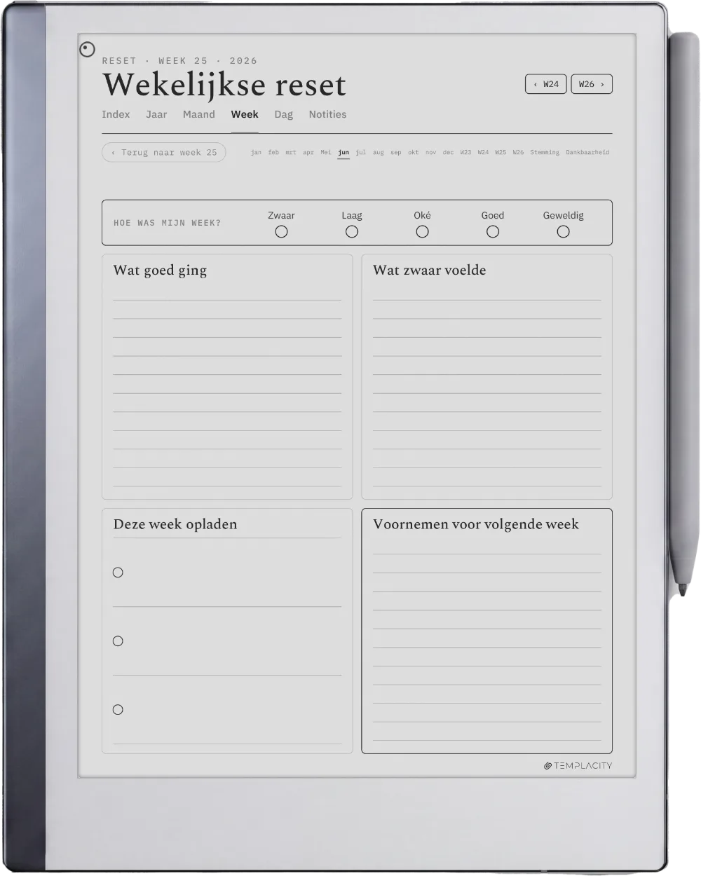 The Planner · Wellness reMarkable 2 pagina 3