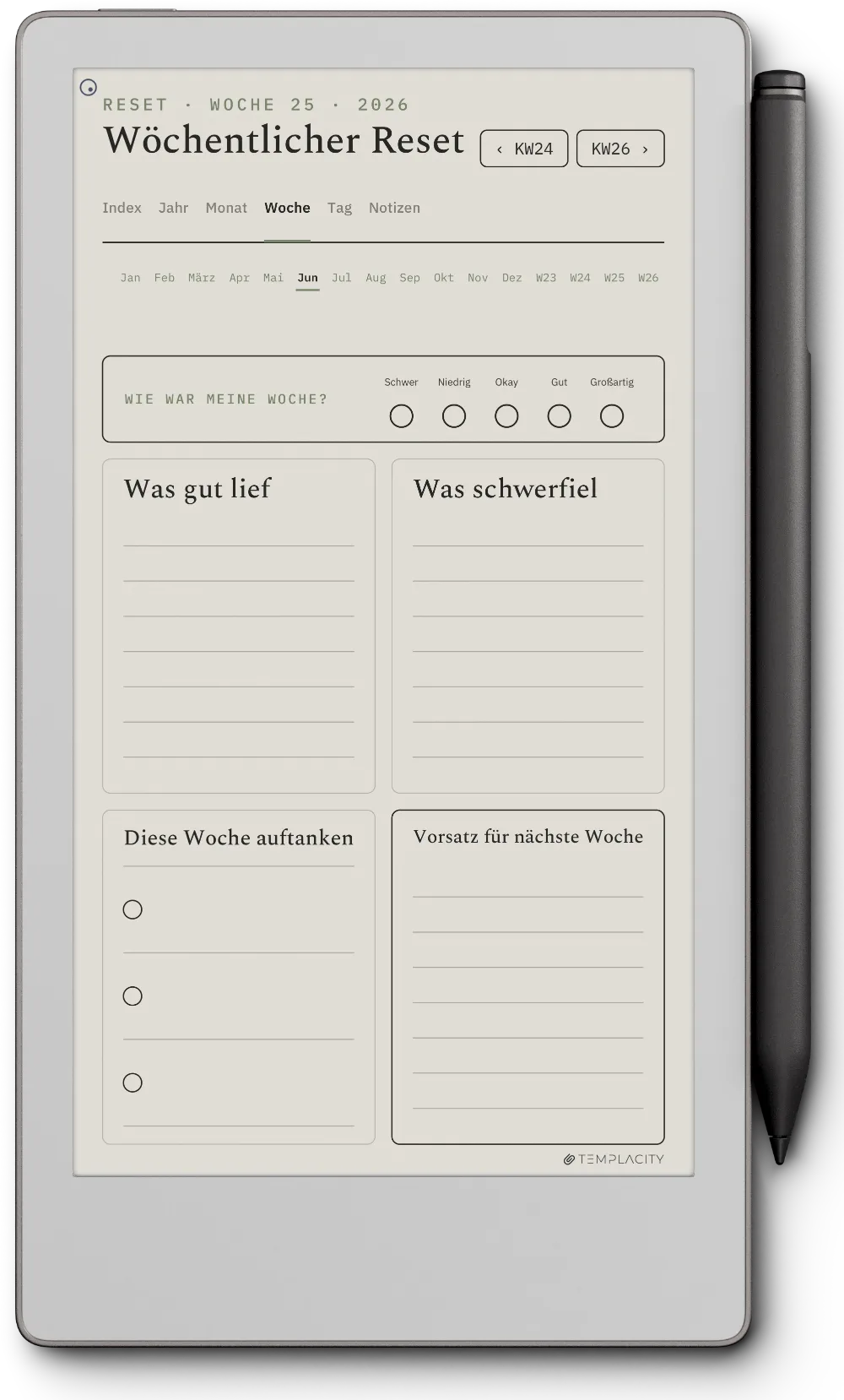 The Planner · Wellness reMarkable Paper Pro Move Seite 3