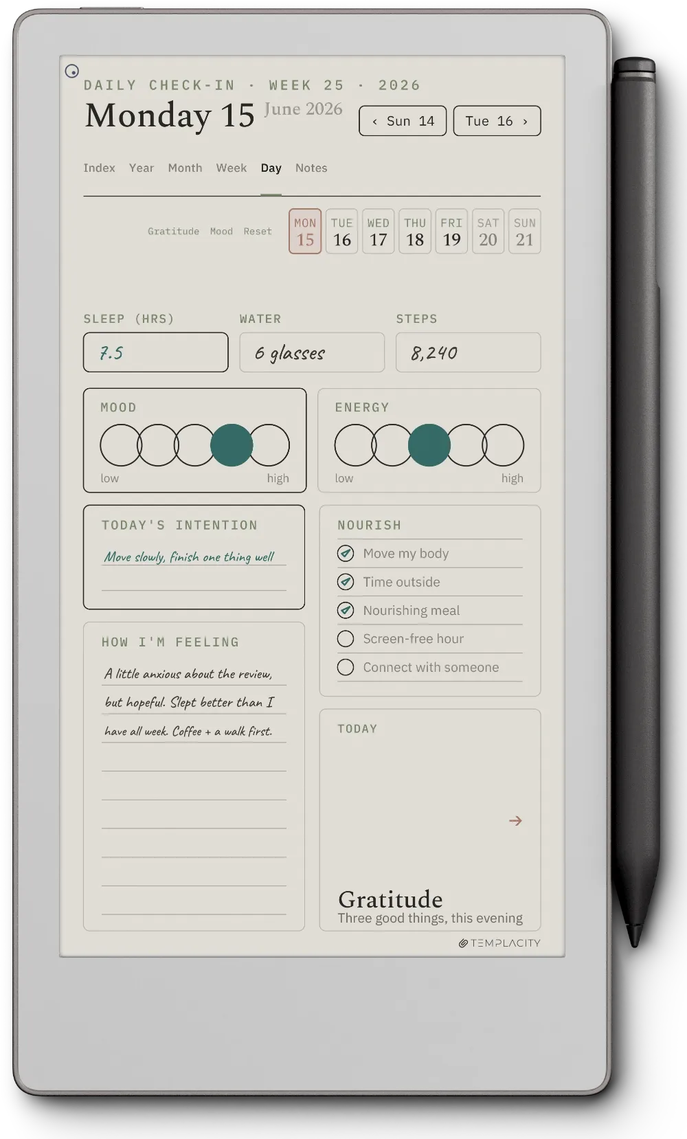The Planner on the reMarkable Paper Pro Move