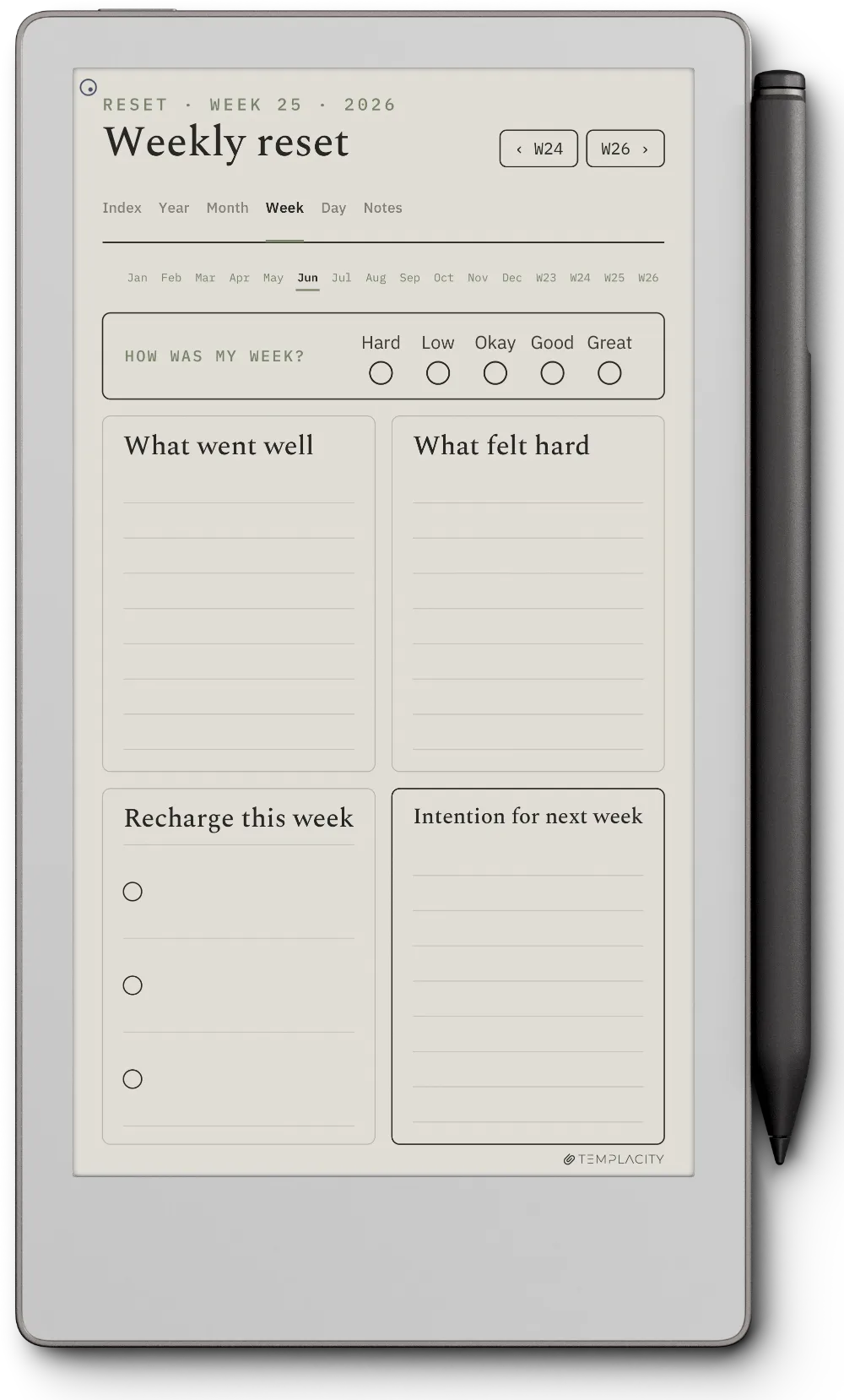 The Planner · Wellness reMarkable Paper Pro Move page 3