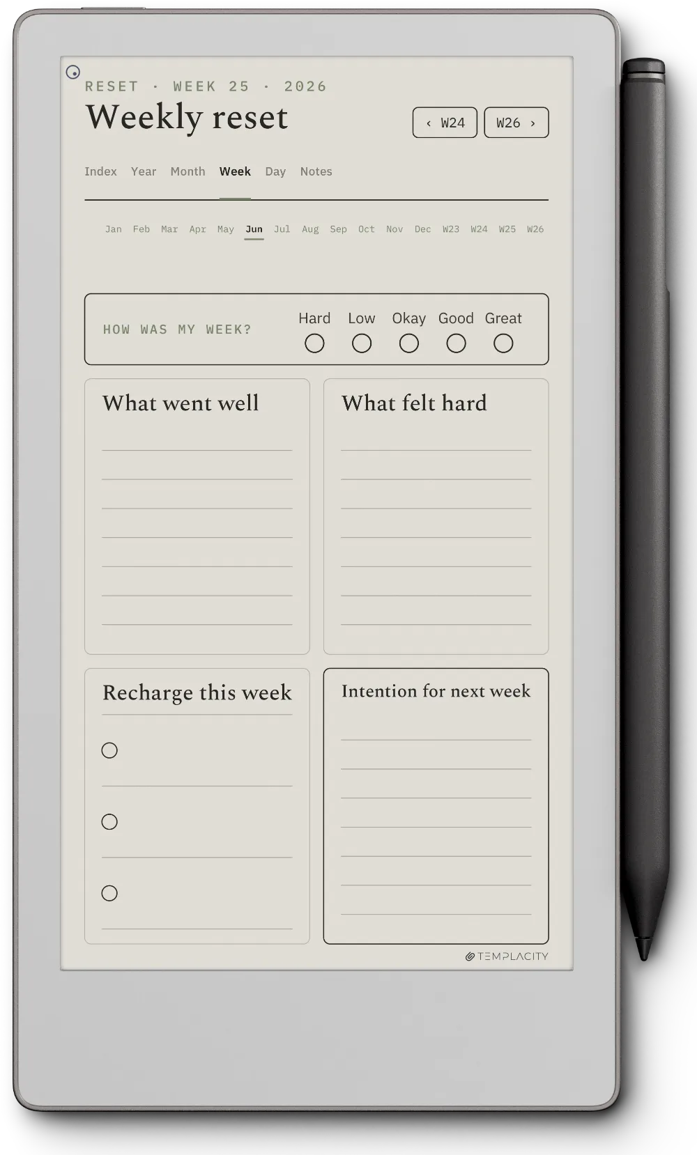 The Planner · Wellness reMarkable Paper Pro Move page 3