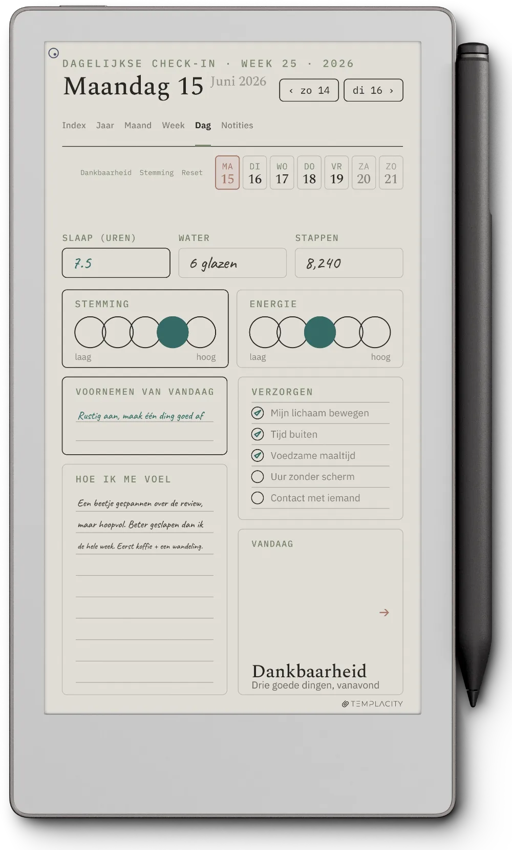 The Planner op de reMarkable Paper Pro Move