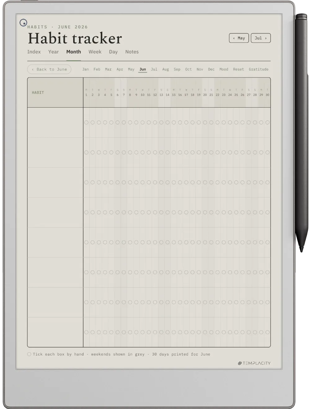 The Planner · Wellness reMarkable Paper Pro page 5