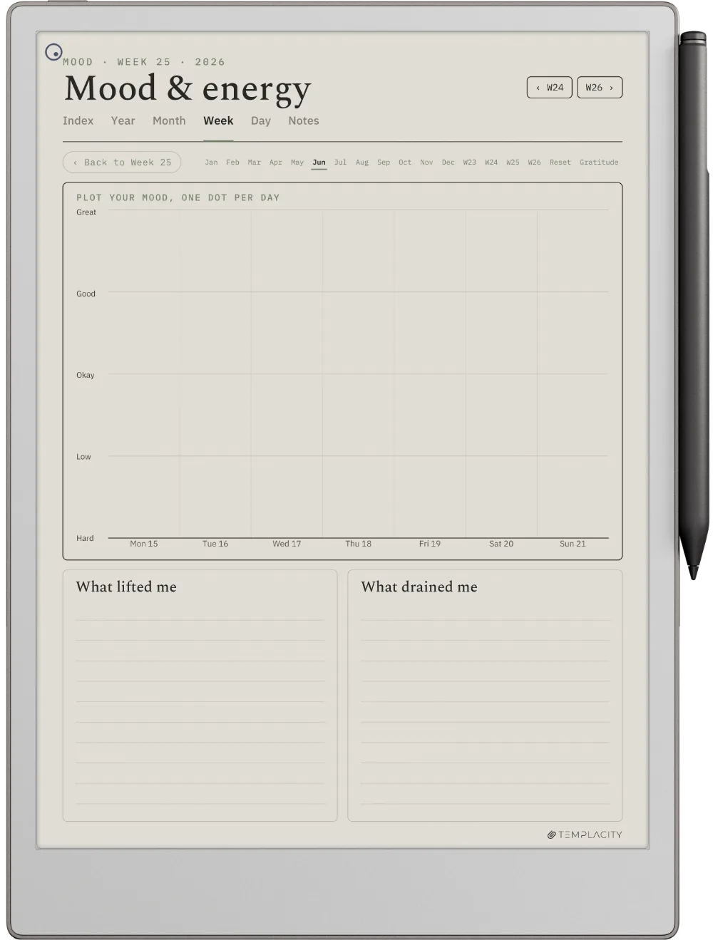 The Planner · Wellness reMarkable Paper Pro page 2